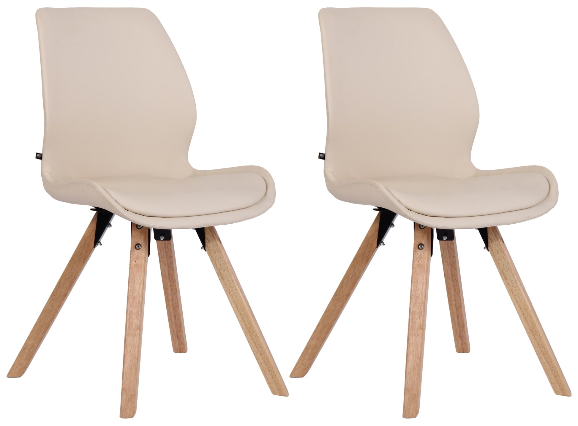 Set Kuipstoelen - Bezoekerstoelen - Comfortabele Zithouding, Polypropyleen & Kunstleder Kleur crème Materiaal kunstleer