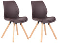Set Kuipstoelen - Bezoekerstoelen - Comfortabele Zithouding, Polypropyleen & Kunstleder Kleur bruin Materiaal kunstleer