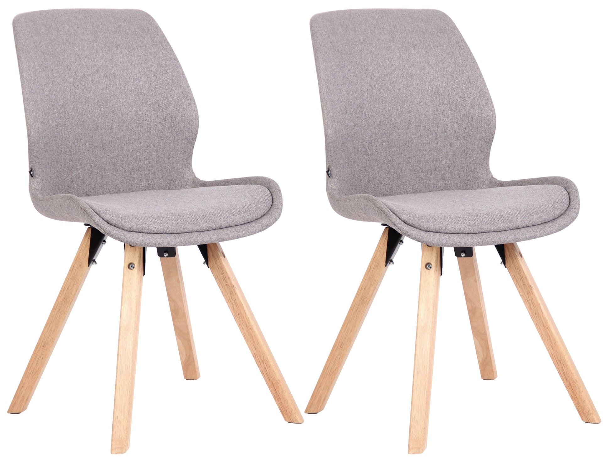 Set Kuipstoelen - Bezoekerstoelen - Comfortabele Zithouding, Polypropyleen & Kunstleder Kleur grijs Materiaal Stof