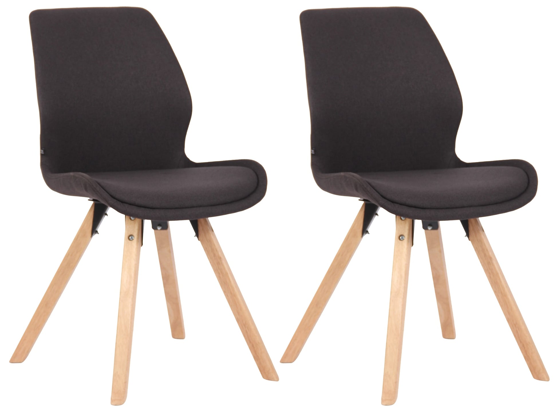 Set Kuipstoelen - Bezoekerstoelen - Comfortabele Zithouding, Polypropyleen & Kunstleder Kleur zwart Materiaal Stof