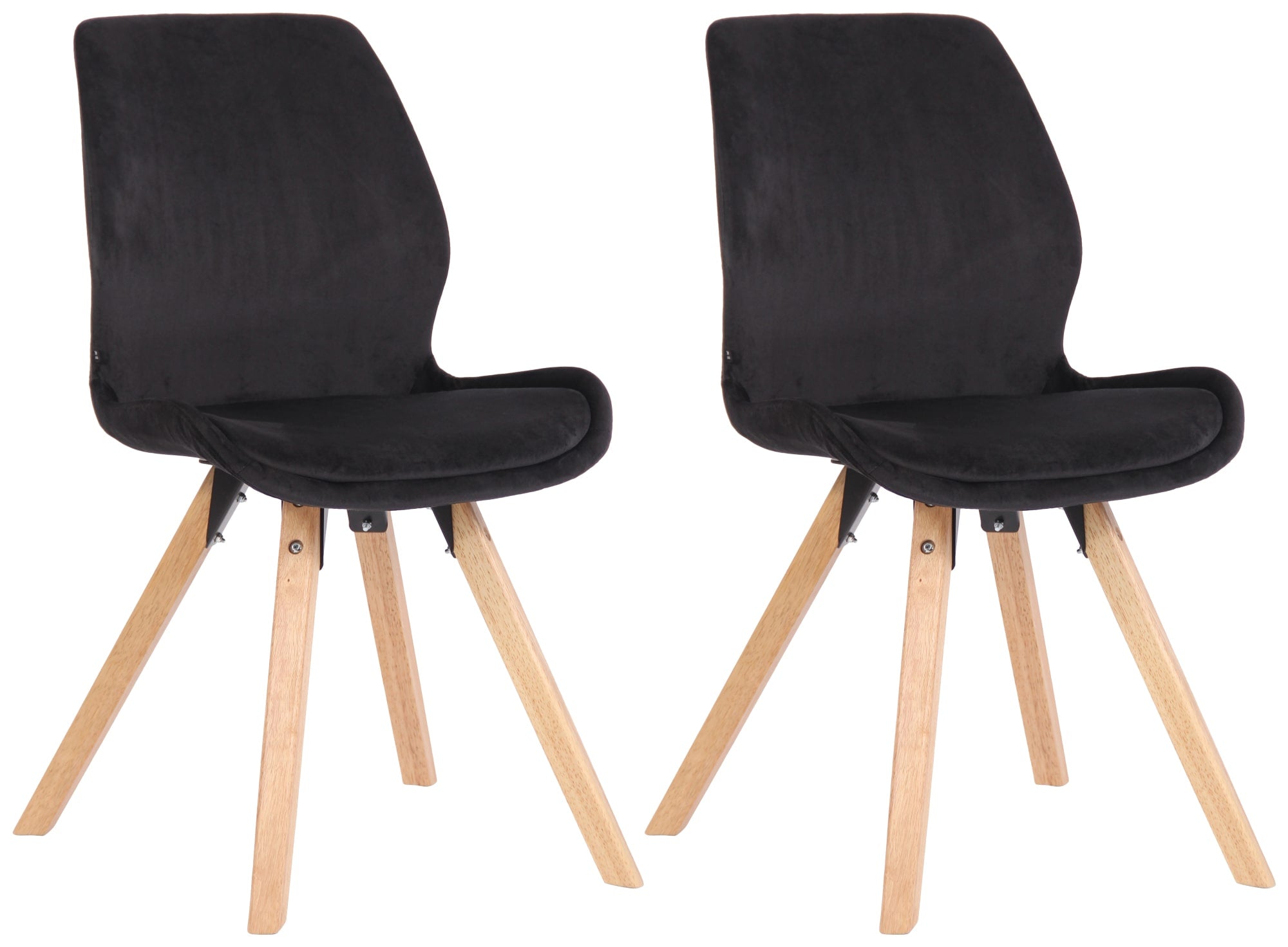 Set van 2 Eetkamerstoelen - Keukenstoelen - Comfortabel Zitgemak Kleur zwart