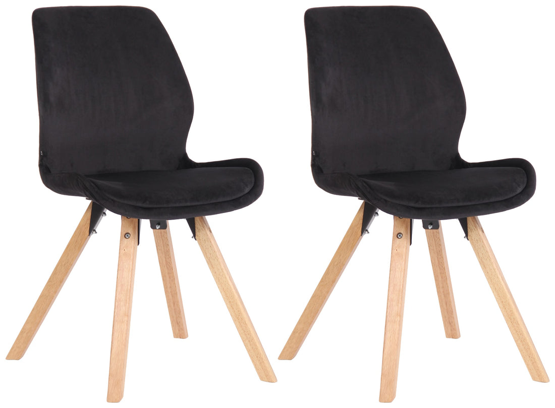 Set van 2 Eetkamerstoelen - Keukenstoelen - Comfortabel Zitgemak Kleur zwart