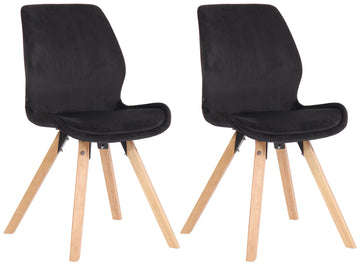 Set van 2 Eetkamerstoelen - Keukenstoelen - Comfortabel Zitgemak Kleur zwart