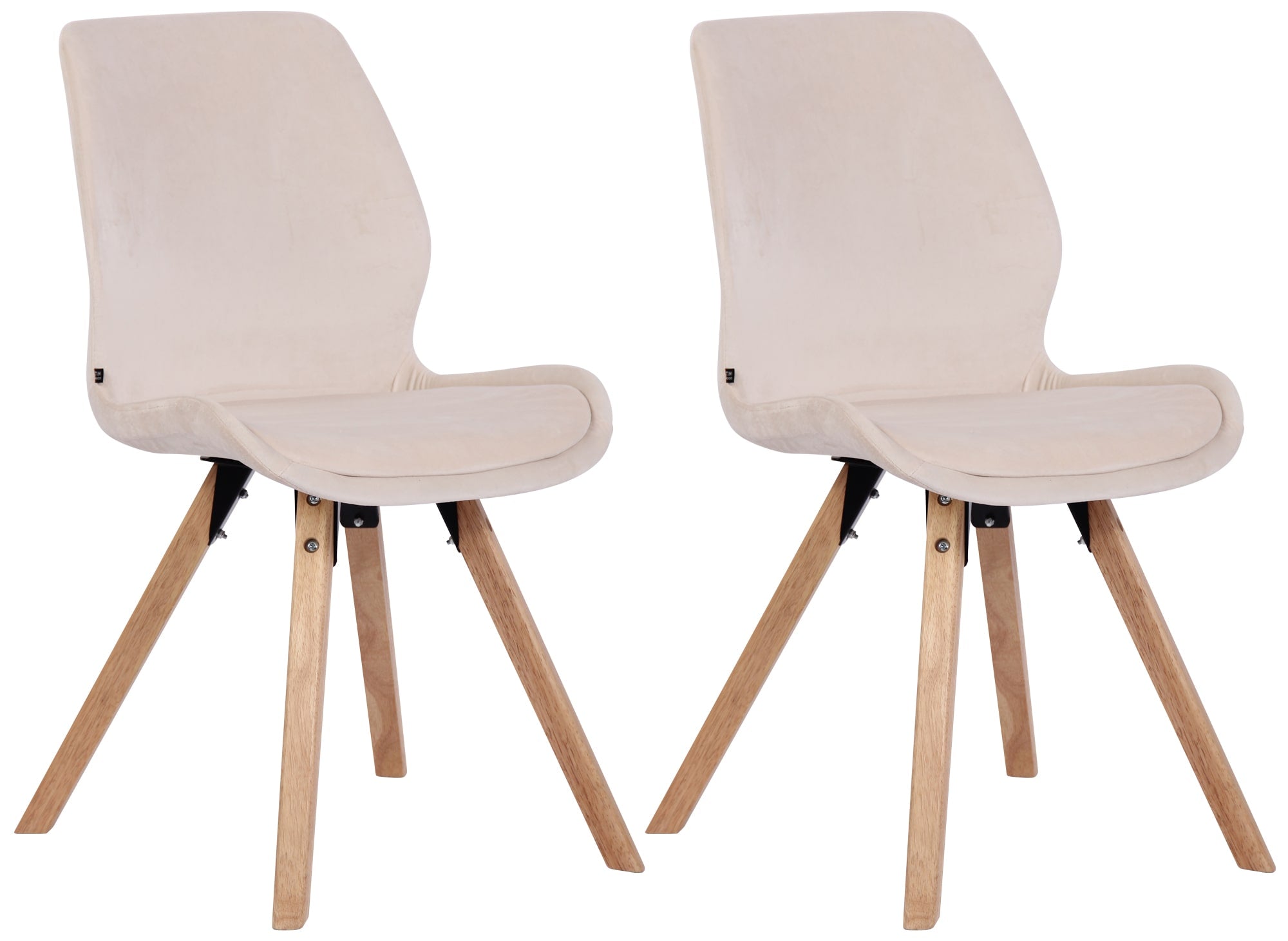Set van 2 Moderne Eetkamerstoelen - Dining Chairs - Langdurig Comfort Kleur crème