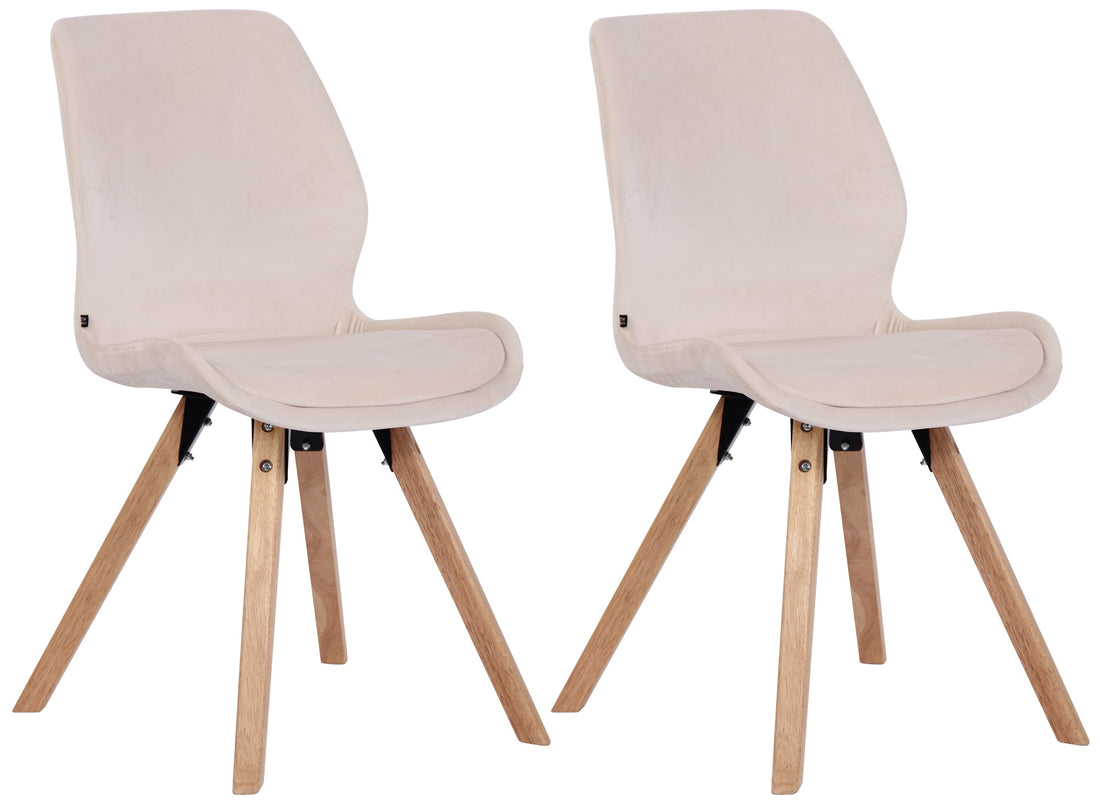 Set van 2 Moderne Eetkamerstoelen - Dining Chairs - Langdurig Comfort Kleur crème