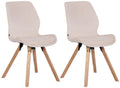 Set van 2 Moderne Eetkamerstoelen - Dining Chairs - Langdurig Comfort Kleur crème