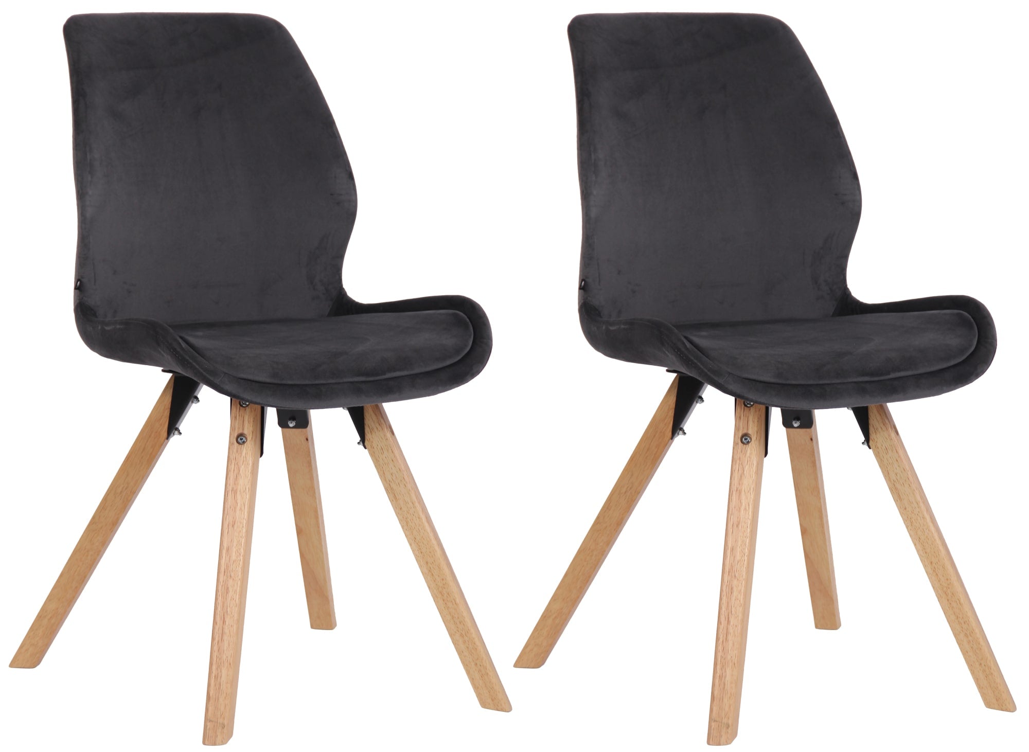 2-delige Set Eetkamerstoelen - Keukenstoelen - Comfortabel Zitten Kleur donkergrijs