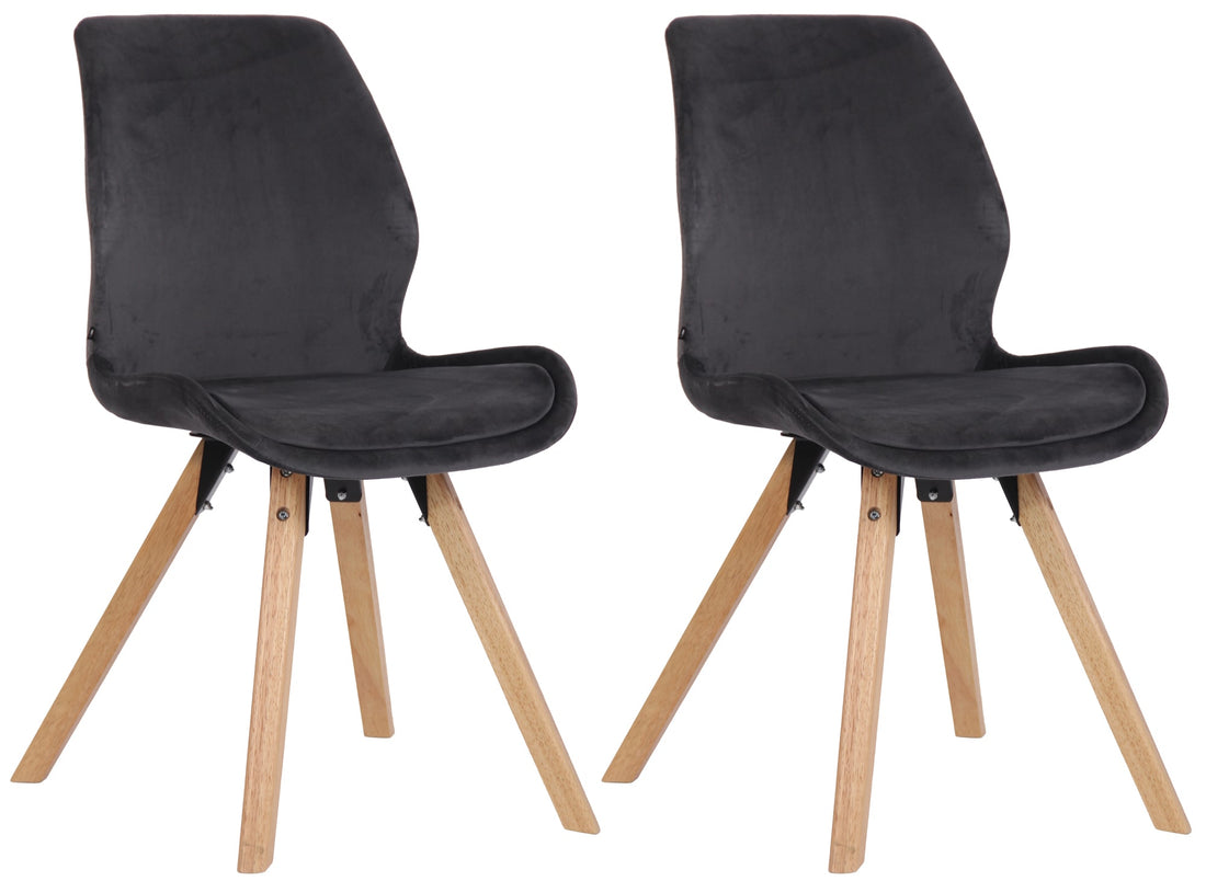 2-delige Set Eetkamerstoelen - Keukenstoelen - Comfortabel Zitten Kleur donkergrijs