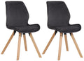 2-delige Set Eetkamerstoelen - Keukenstoelen - Comfortabel Zitten Kleur donkergrijs