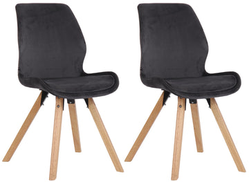 2-delige Set Eetkamerstoelen - Keukenstoelen - Comfortabel Zitten Kleur donkergrijs