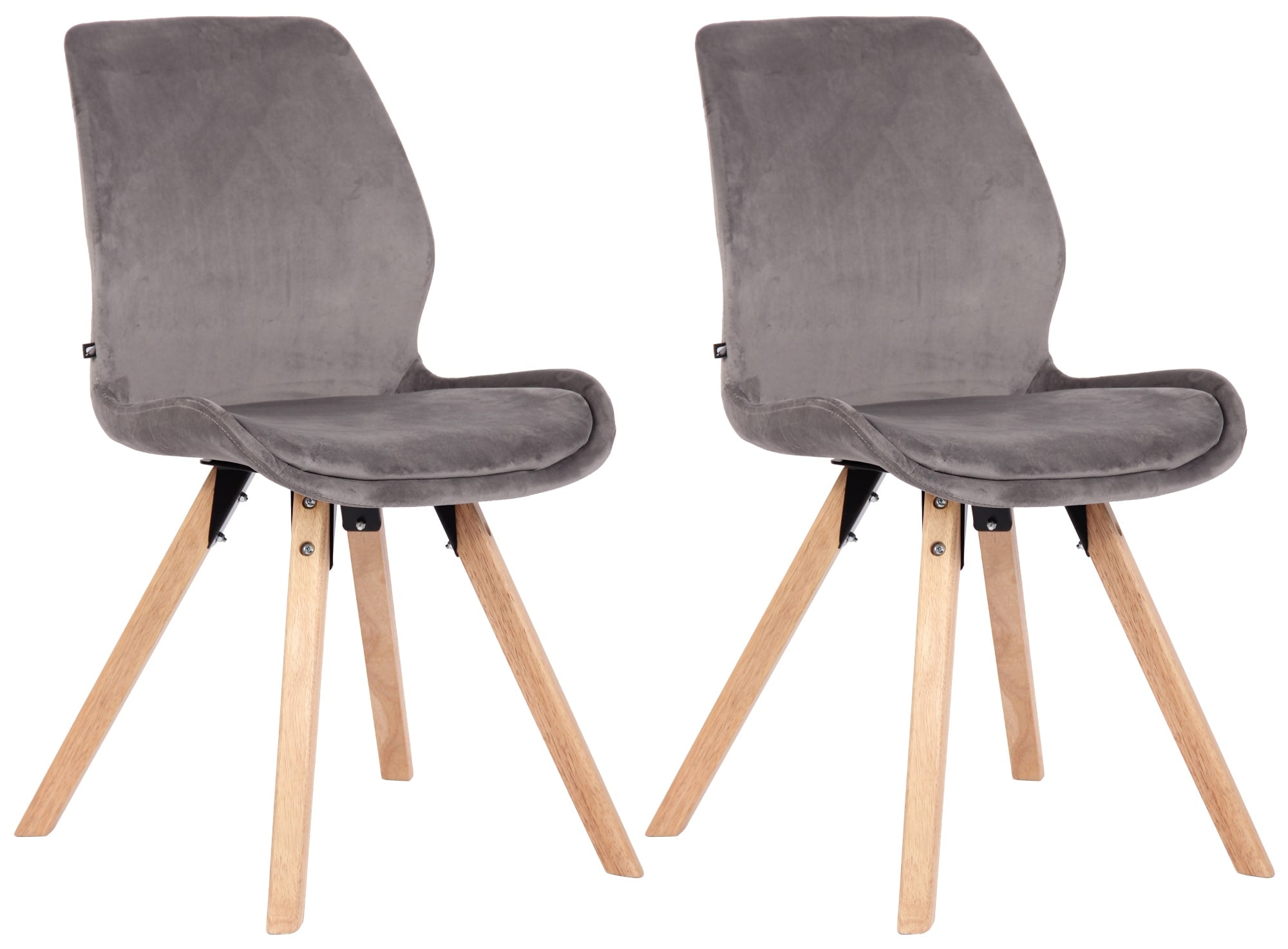 Set van 2 Eetkamerstoelen - Keukenstoelen - Comfortabel Zitten Kleur grijs