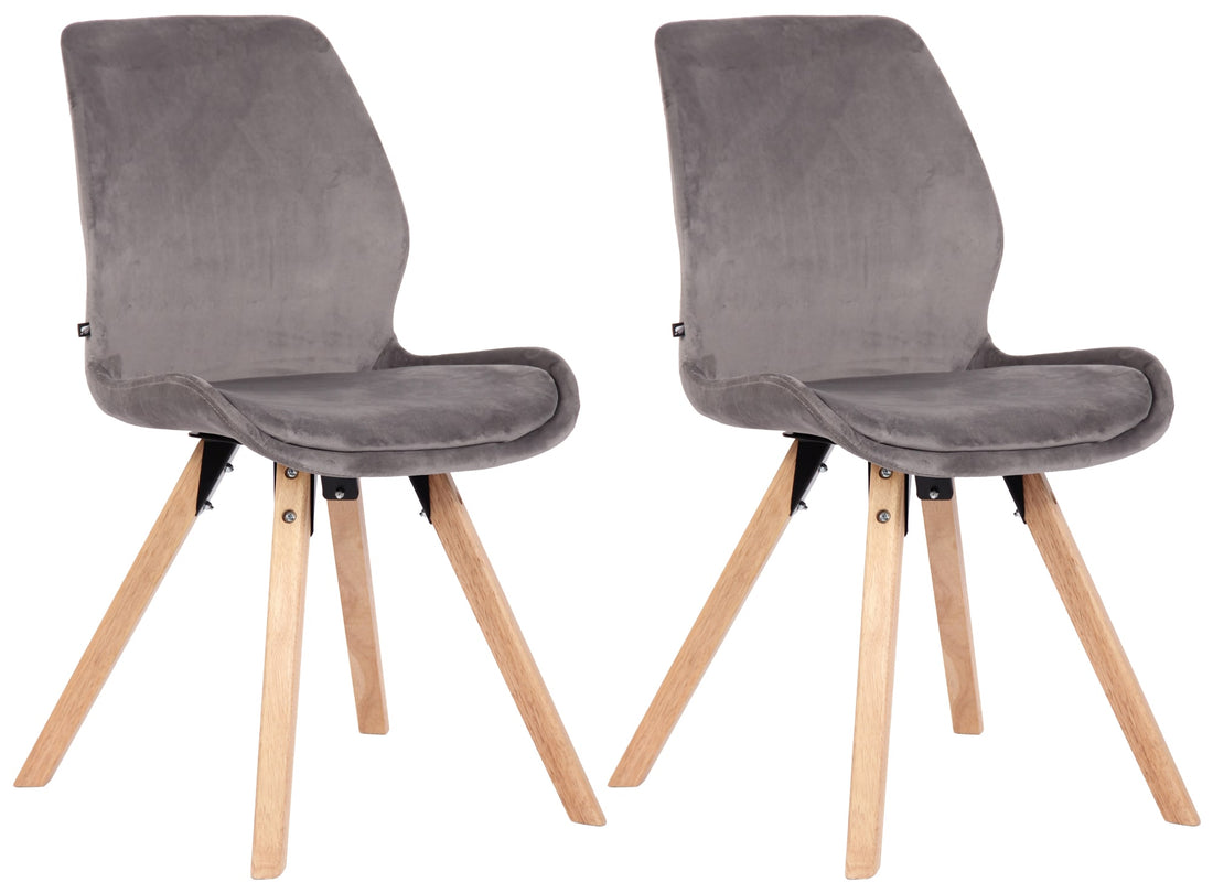 Set van 2 Eetkamerstoelen - Keukenstoelen - Comfortabel Zitten Kleur grijs
