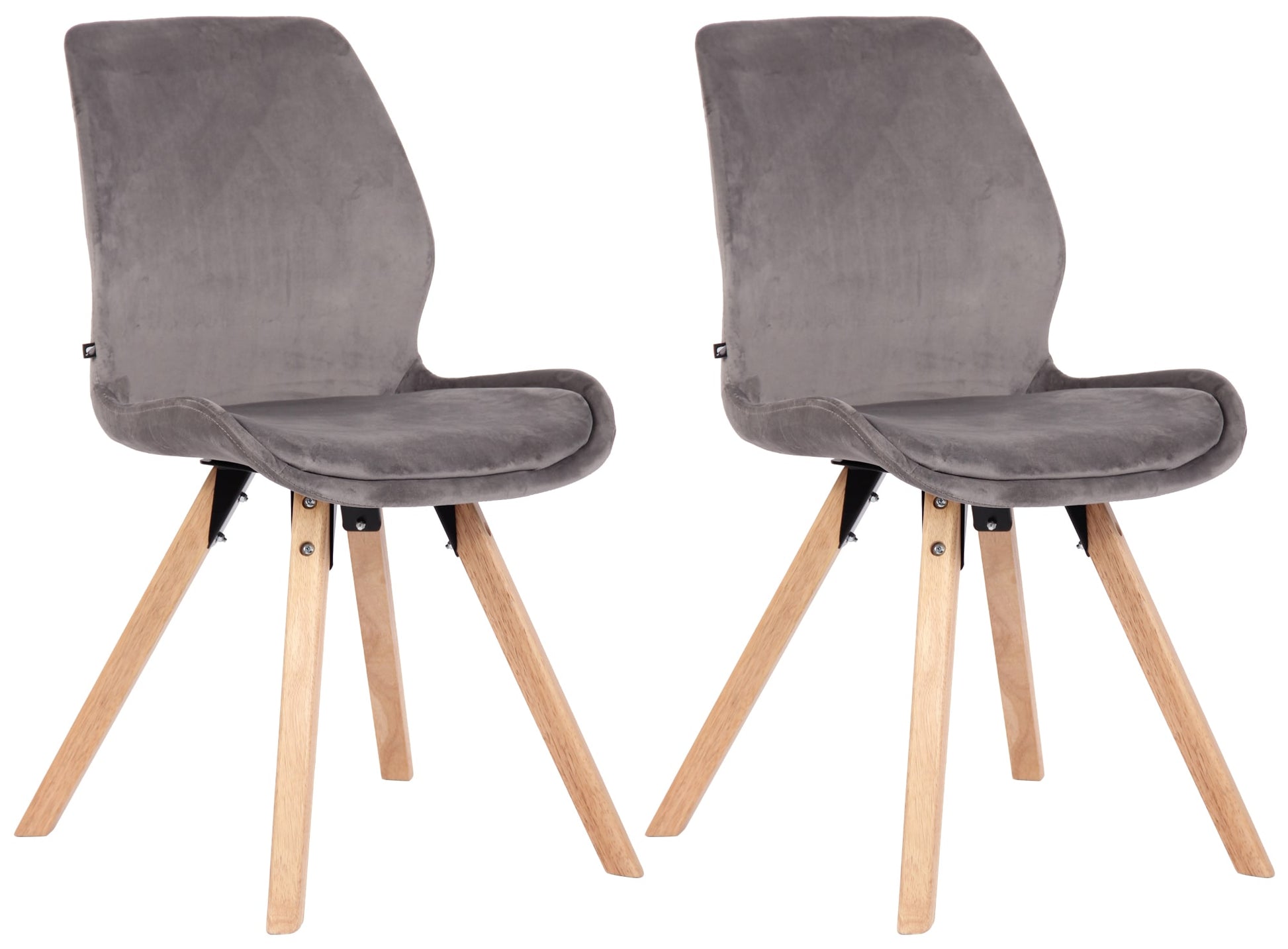 Set van 2 Eetkamerstoelen - Keukenstoelen - Comfortabel Zitten Kleur grijs