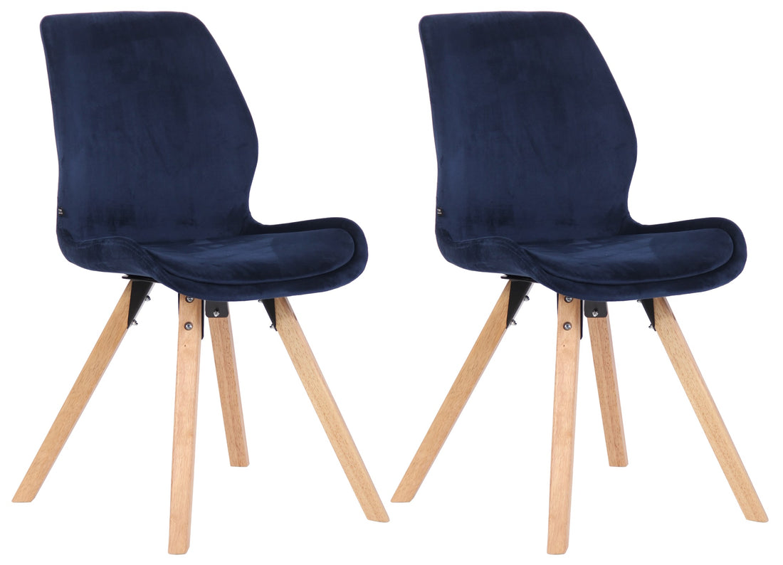 Set van 2 Eetkamerstoelen - Eethoekstoelen - Comfortabel Zitgemak, Duurzame Stof Kleur blauw
