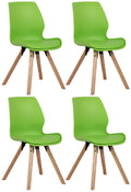 Set van 4 Eetkamerstoelen - Bezoekersstoelen - Comfortabel Zitcomfort Kleur groen Materiaal KunstStof
