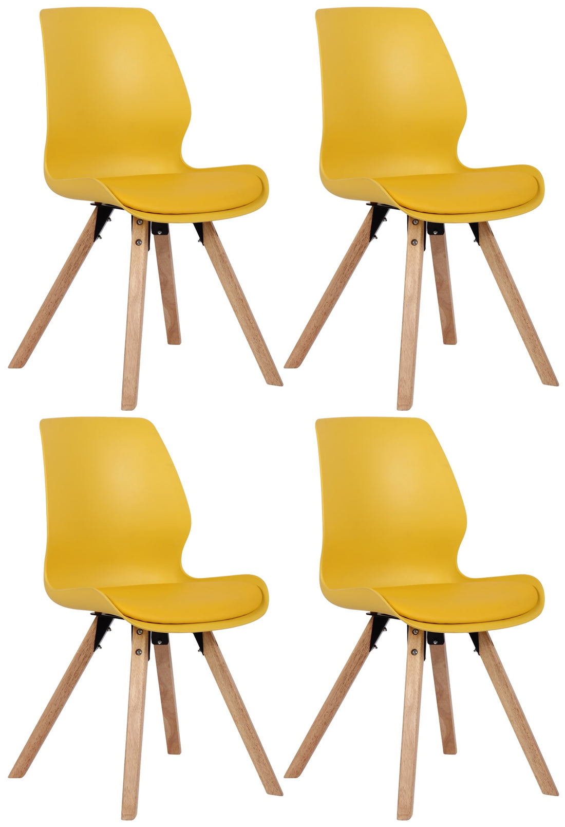 Set van 4 Eetkamerstoelen - Bezoekersstoelen - Comfortabel Zitcomfort Kleur groen Materiaal KunstStof