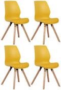 Set van 4 Eetkamerstoelen - Bezoekersstoelen - Comfortabel Zitcomfort Kleur geel Materiaal KunstStof