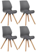 Set van 4 Eetkamerstoelen - Bezoekersstoelen - Comfortabel Zitcomfort Kleur grijs Materiaal KunstStof