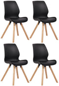 Set van 4 Eetkamerstoelen - Bezoekersstoelen - Comfortabel Zitcomfort Kleur zwart Materiaal KunstStof