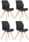 Set van 4 Eetkamerstoelen - Stoelen - Comfortabele Zithouding Kleur zwart