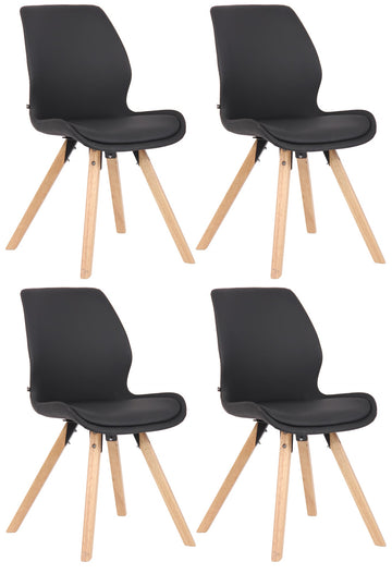 Set van 4 Eetkamerstoelen - Stoelen - Comfortabele Zithouding Kleur zwart
