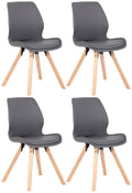 Set van 4 Eetkamerstoelen - Keukenstoelen - Comfortabele Zithouding Kleur grijs