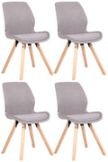 Set van 4 Eetkamerstoelen - Bezoekersstoelen - Comfortabel Zitcomfort Kleur grijs Materiaal Stof