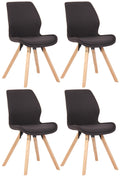 Set van 4 Eetkamerstoelen - Bezoekersstoelen - Comfortabel Zitcomfort Kleur zwart Materiaal Stof