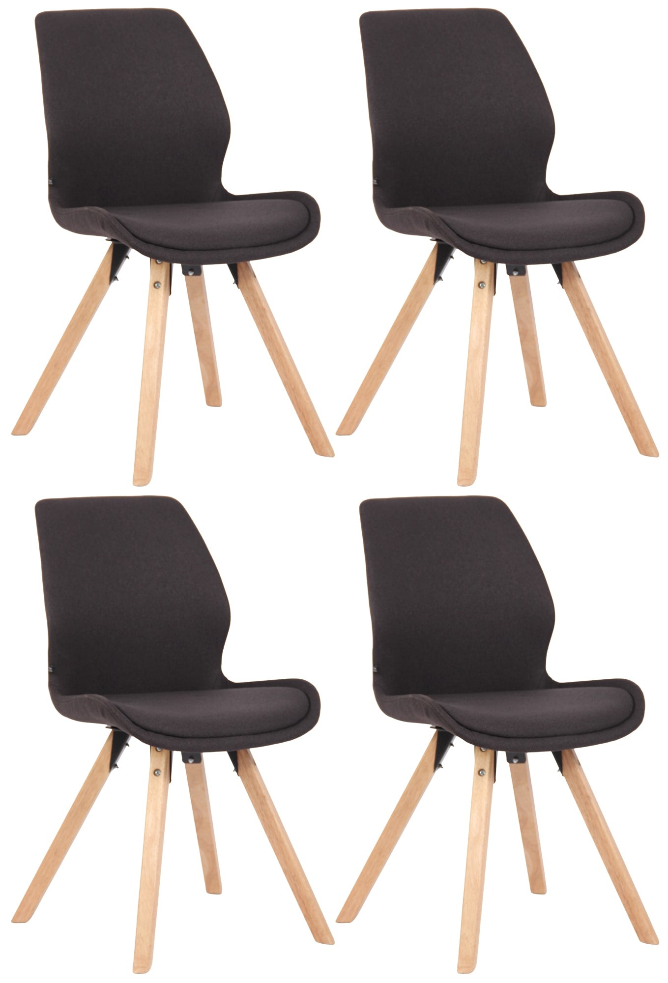 Set van 4 Eetkamerstoelen - Bezoekersstoelen - Comfortabel Zitcomfort Kleur zwart Materiaal Stof
