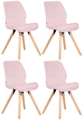 Set van 4 Eetkamerstoelen - Bezoekersstoelen - Comfortabel Zitcomfort Kleur roze Materiaal zacht