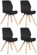 Set van 4 Eetkamerstoelen - Keukenstoelen - Optimaal Zitcomfort, Stijlvolle Houten Poten Kleur zwart