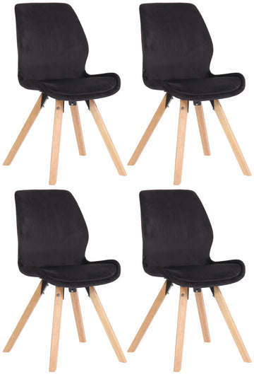 Set van 4 Eetkamerstoelen - Keukenstoelen - Optimaal Zitcomfort, Stijlvolle Houten Poten Kleur zwart