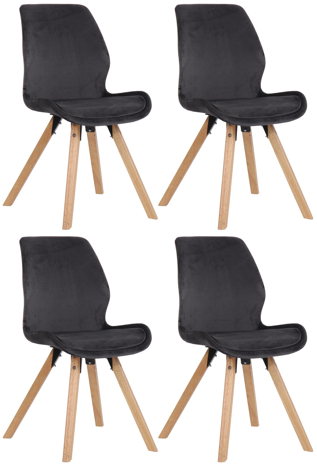 4-delige Set Eetkamerstoelen - Eetkamerstoelen - Comfortabel Zitcomfort Kleur donkergrijs