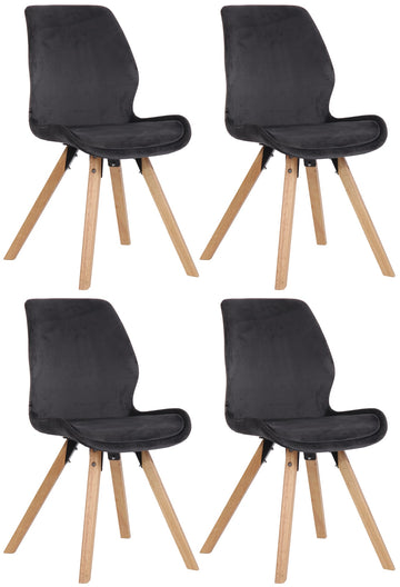 4-delige Set Eetkamerstoelen - Eetkamerstoelen - Comfortabel Zitcomfort Kleur donkergrijs