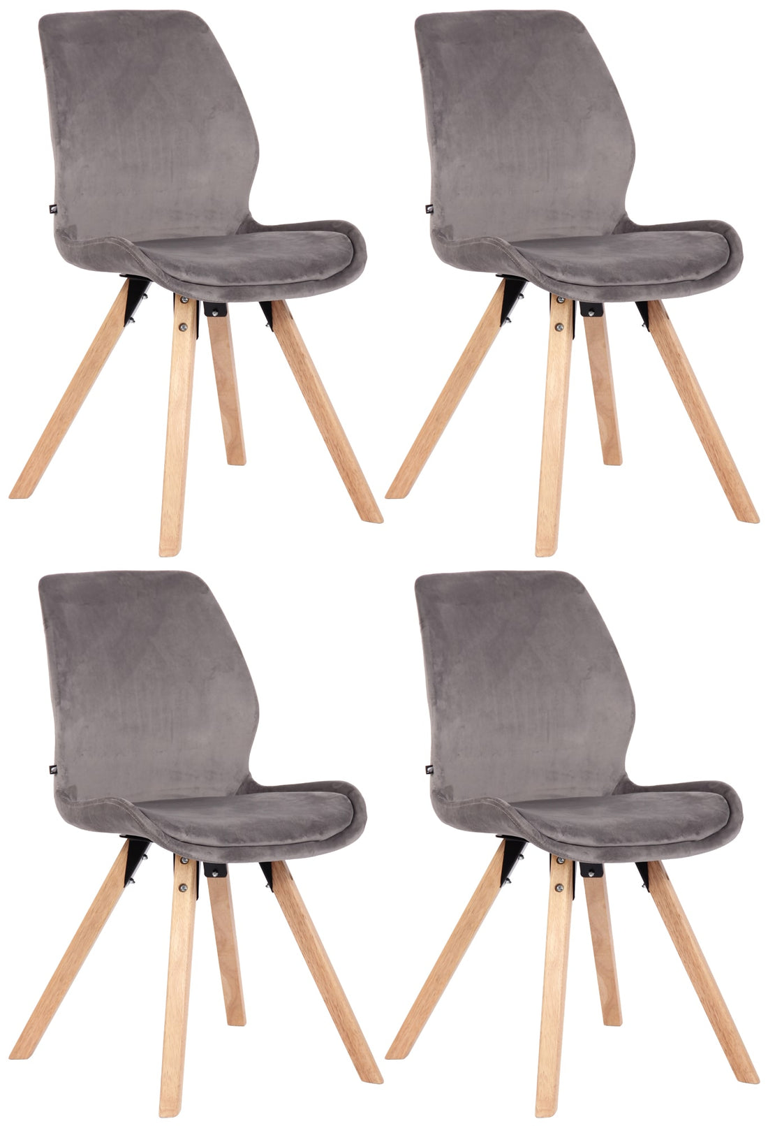 4-delige Set Eetkamerstoelen - Keukenstoelen - Ultiem Comfort, Ergonomisch Ontwerp Kleur grijs