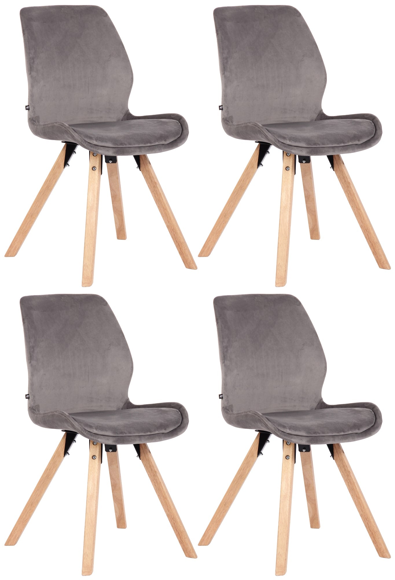 4-delige Set Eetkamerstoelen - Keukenstoelen - Ultiem Comfort, Ergonomisch Ontwerp Kleur grijs