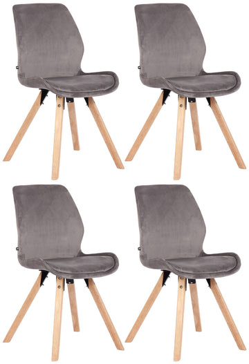 4-delige Set Eetkamerstoelen - Keukenstoelen - Ultiem Comfort, Ergonomisch Ontwerp Kleur grijs