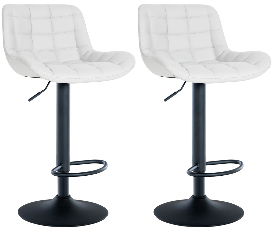 2-delige set Elegante Barstoelen - Barkrukken - Verstelbare Hoogte Kleur zwart Materiaal kunstleer