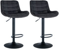 2-delige set Elegante Barstoelen - Barkrukken - Verstelbare Hoogte Kleur zwart Materiaal zacht