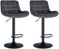 2-delige set Elegante Barstoelen - Barkrukken - Verstelbare Hoogte Kleur donkergrijs Materiaal zacht