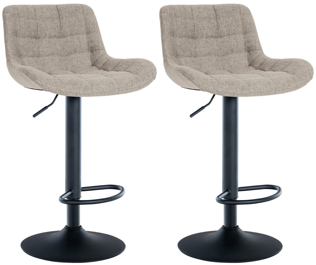 2-delige set Elegante Barkrukken - Stijlvol Design - 360° Draaibaar Model Kleur taupe
