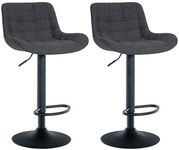 Set van 2 Barkrukken - Krukken - 360° Draaibaar Comfort Kleur zwart