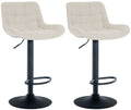 2-delige set Elegante Barstoelen - Barkrukken - Verstelbare Hoogte Kleur crème Materiaal Stof