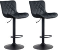 2-delige Set Barkrukken - Hoge Krukken - Modern Design, Hoogte Verstelbaar & 360° Rotatie Kleur zwart Materiaal kunstleer