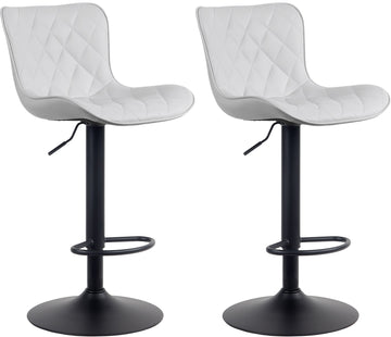Set van 2 Exclusieve Barkrukken - Hoge Stoelen - Superieur Comfort, 360° Draaibaar Design Kleur wit