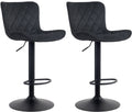 2-delige Set Barkrukken - Hoge Krukken - Modern Design, Hoogte Verstelbaar & 360° Rotatie Kleur zwart Materiaal zacht