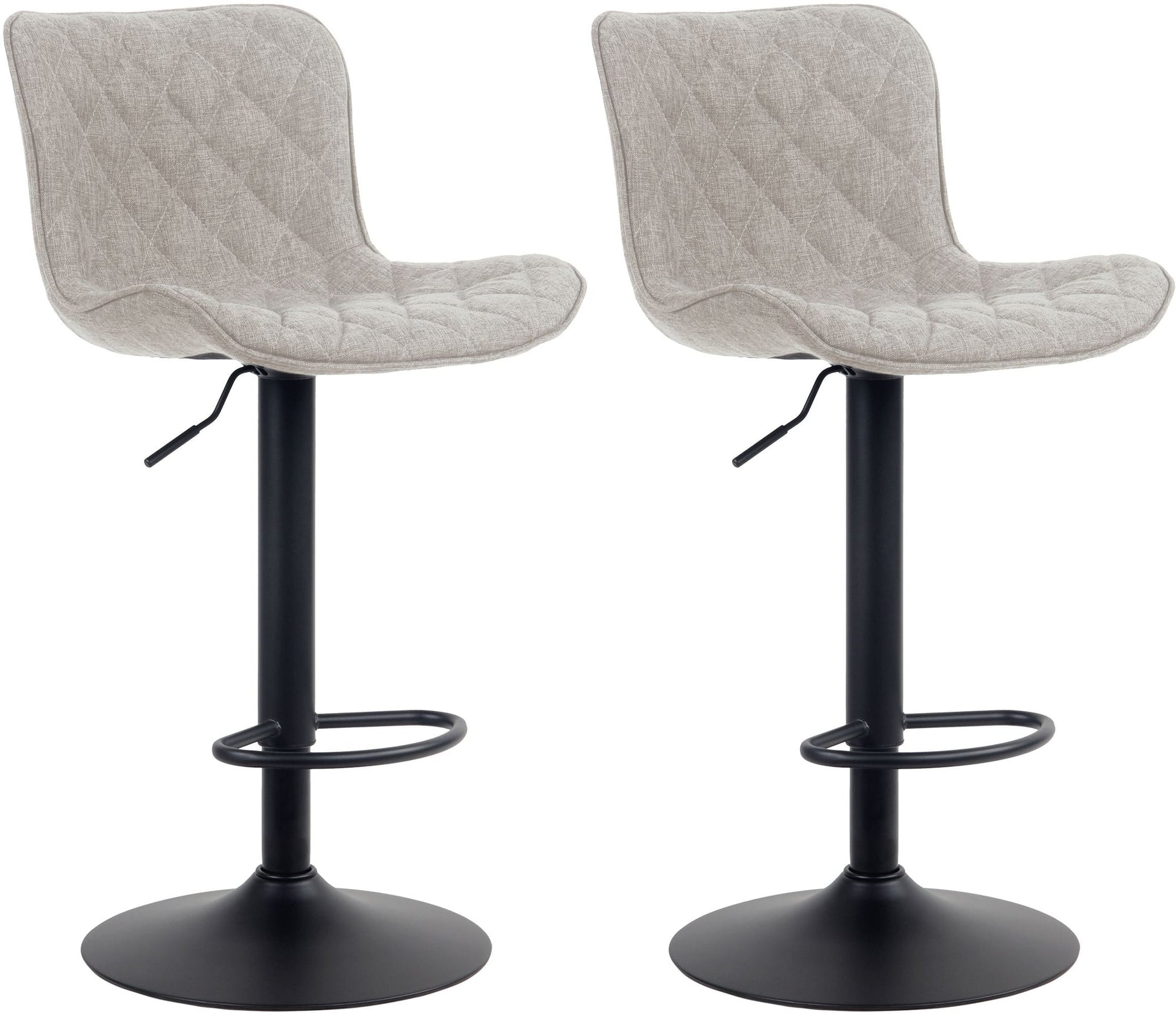 2-delige Set Barkrukken - Hoge Krukken - Modern Design, Hoogte Verstelbaar & 360° Rotatie Kleur taupe Materiaal Stof