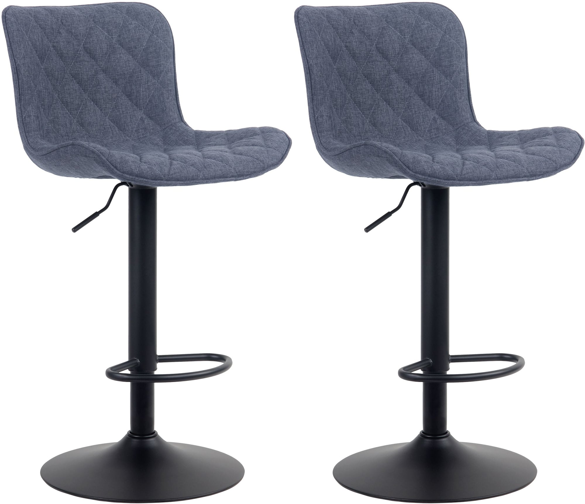Set van 2 Barkrukken - Keukenkrukken - Hoogte Verstelbaar, Modern Design Kleur blauw