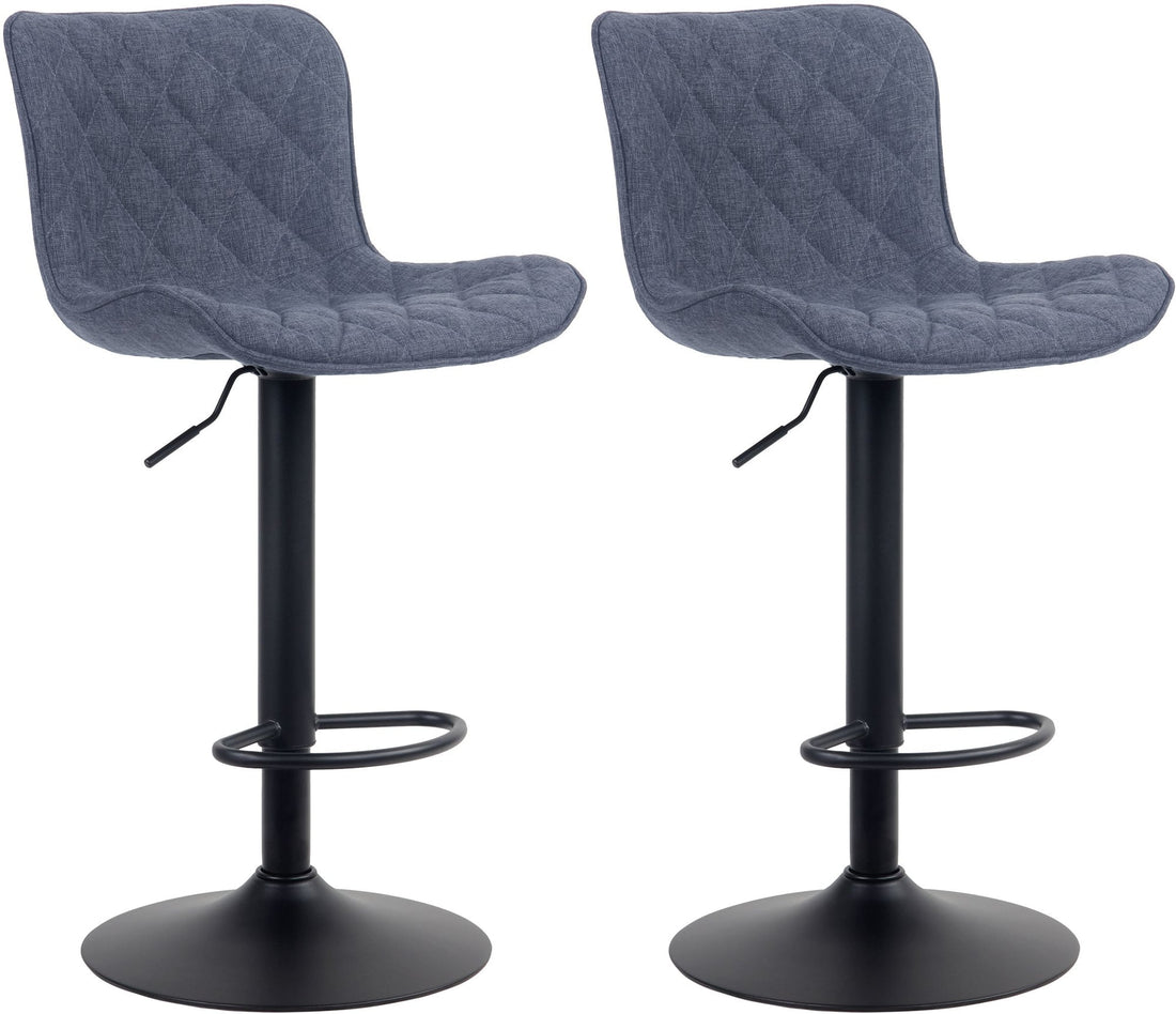 Set van 2 Barkrukken - Keukenkrukken - Hoogte Verstelbaar, Modern Design Kleur blauw
