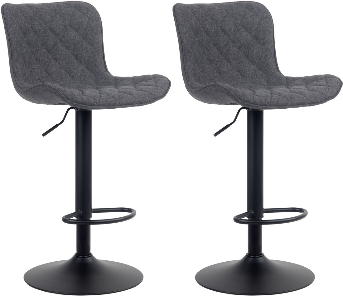 2-delige set Moderne Barkrukken - Design Zitkrukken - 360° Draaibaar en Ergonomisch Comfort Kleur zwart